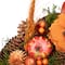 13.25'' Unlit Autumn Harvest Orange Flowers and Gourds Pine Cone Wreath